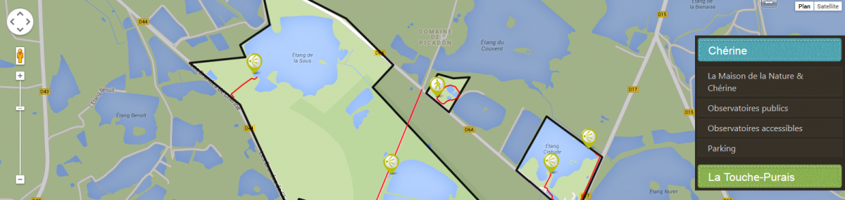 Plan interactif de la réserve de Chérine